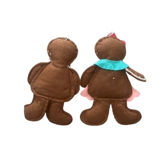 Christmas Plush Soft Gingerbread Boy and Girl Ornaments in Pink and Blue - Picture 3 of 5